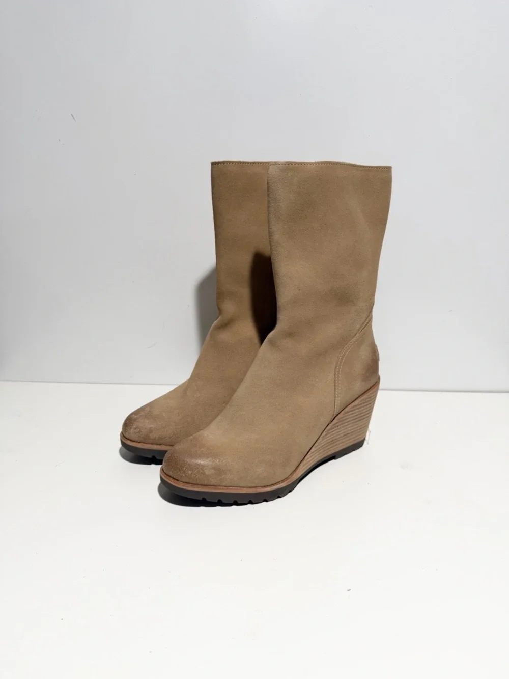 New Sorel‎ After Hours Mid Top Waterproof Beach Tan Suede Boot NL-2563-213
